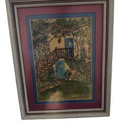   Vintage 1950’s Print Brulatour Court French Quarter New Orleans Signed Luckow