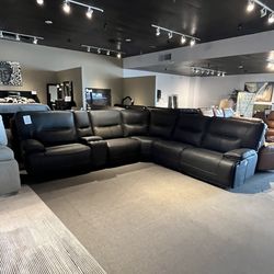 Black 6pc Power Reclining Sectional