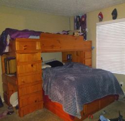 Wooden bunk bed
