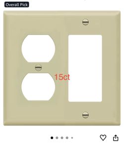 ENERLITES Combination Duplex Receptacle Outlet/Decorator Rocker Light Switch Wall Plate 15pcs Cover, Standard Size 2-Gang 4.50" × 4.57" ' Polycarbona