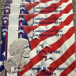 1979 To 1980 Susan B Anthony Dollars Uncirculated