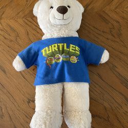 Build a Bear Bear Wearing a Ninja Turtle Shirt