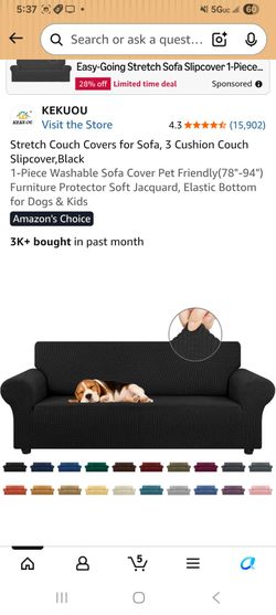 Sofa Couch Cover BLACK