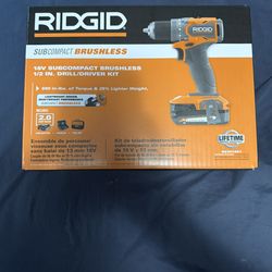 RIDGID 18V SubCompact Brushless Cordless Drill/Driver Kit with 2 Ah Battery and Charger