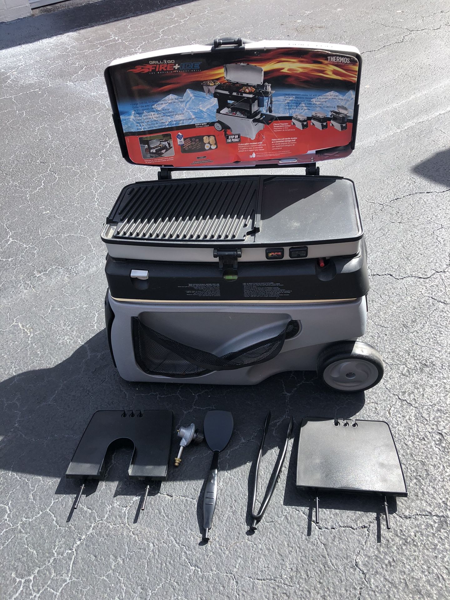 Thermos,Fire & Ice, Grill 2 Go. Portable grill with cooler. for Sale in