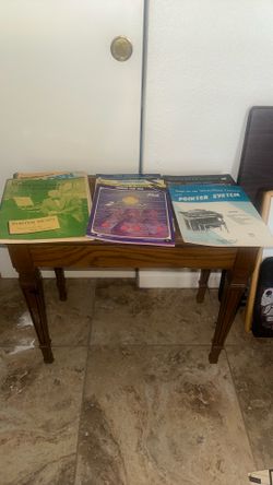 Vintage Organ table with books
