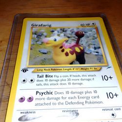 2002 Pokemon Card 1st Edition Girafarig #66  60 HP 