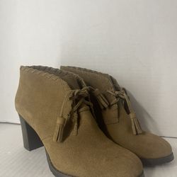 Ralph Lauren Womens Size 8 B Brown Suede Ankle Boots 