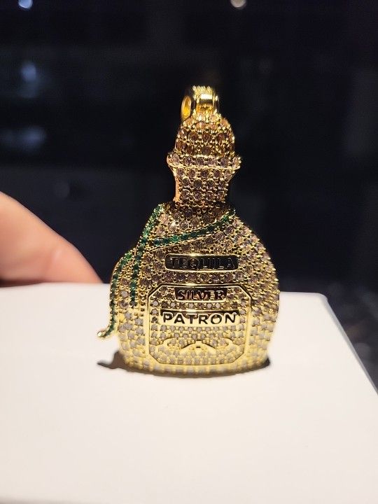 NEW! Gold Filled Patron Silver Iced Out Pendant!