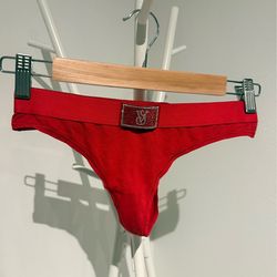 VS Red Sparkly Thong Small