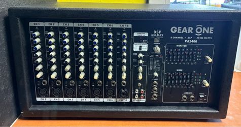 Gear One PA2400 8-Channel Powered Mixer - DSP - 2x400 Watts