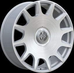 24x9 MASSIV 927 SILVER AND BRUSHED Wheels