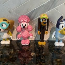 Bluey and Friends Figurine Toys: Includes Bluey, Snickers, Coco & Honey 