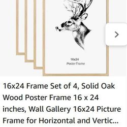 4 Wood Frames, New,  16x,24"