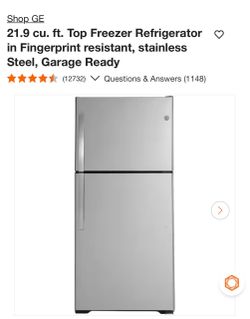 GE 21.9 cu. ft. Top Freezer Refrigerator Stainless Steel