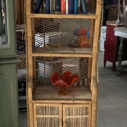 Vintage Wicker Rattan Shelf 