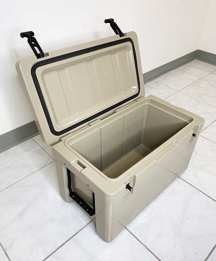 New $70 Heavy-Duty Ice Box Cooler w/ Cup Holder & Carry Handle 24”x13”x15”