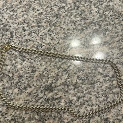 14 Karat Gold Cuban Link With Sterling Silver Chain