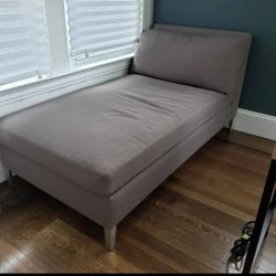 CB2 Grey Chaise Lounge