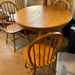 Solid Maple Table And 4 Matching Chairs