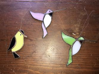 Vintage Stained Glass Suncatchers