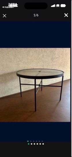 One 42-3/4 Outdoor Round Acrylic Patio Dining Table