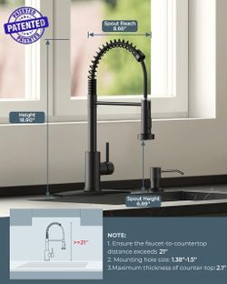 Forious black kitchen faucet