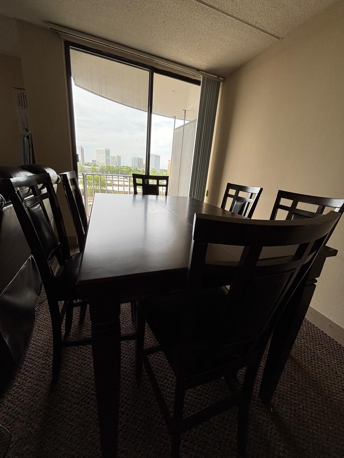 Counter Height Chair And Dining Table Set - 6