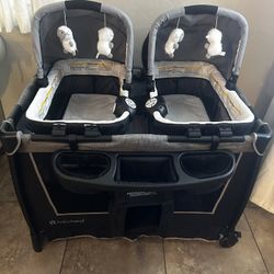 Twin Bassinet With Changing Table And Play Pen