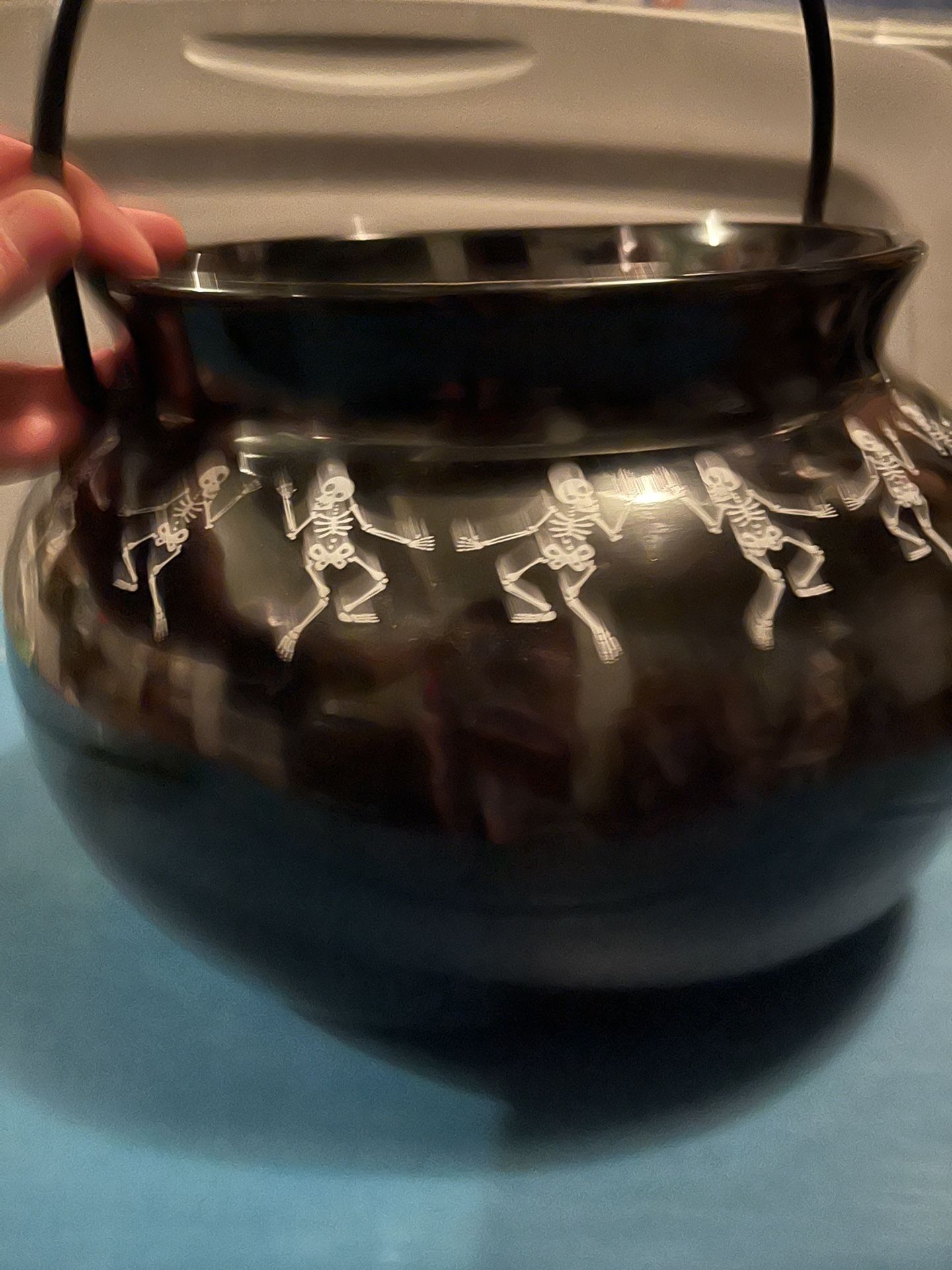 Large Glass Heavy Halloween Cauldron Decor