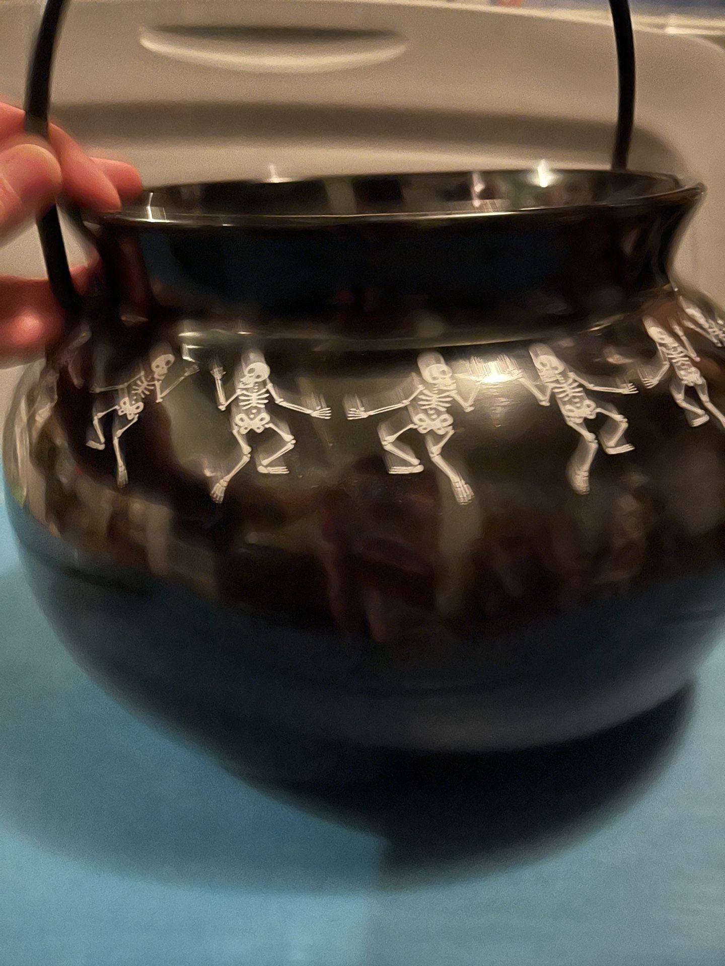 Large Glass Heavy Halloween Cauldron Decor 