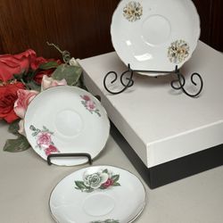 Vintage china assorted saucers