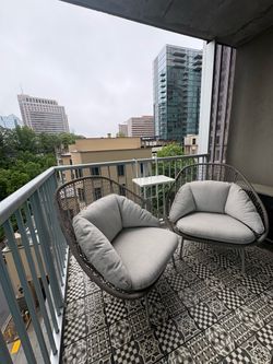 Pair of West Elm Nest Lounge Chairs | Gray