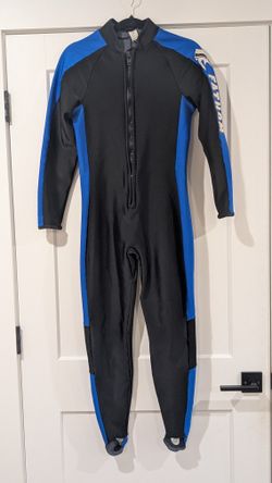 Fathom Black & Blue Full Body Wetsuit – Size L