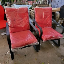 Set Of 2 Rocking Metal Patio Chairs