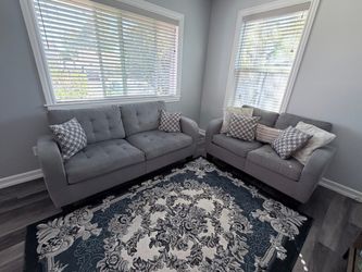 Gray Fabric Loveseat Sofas