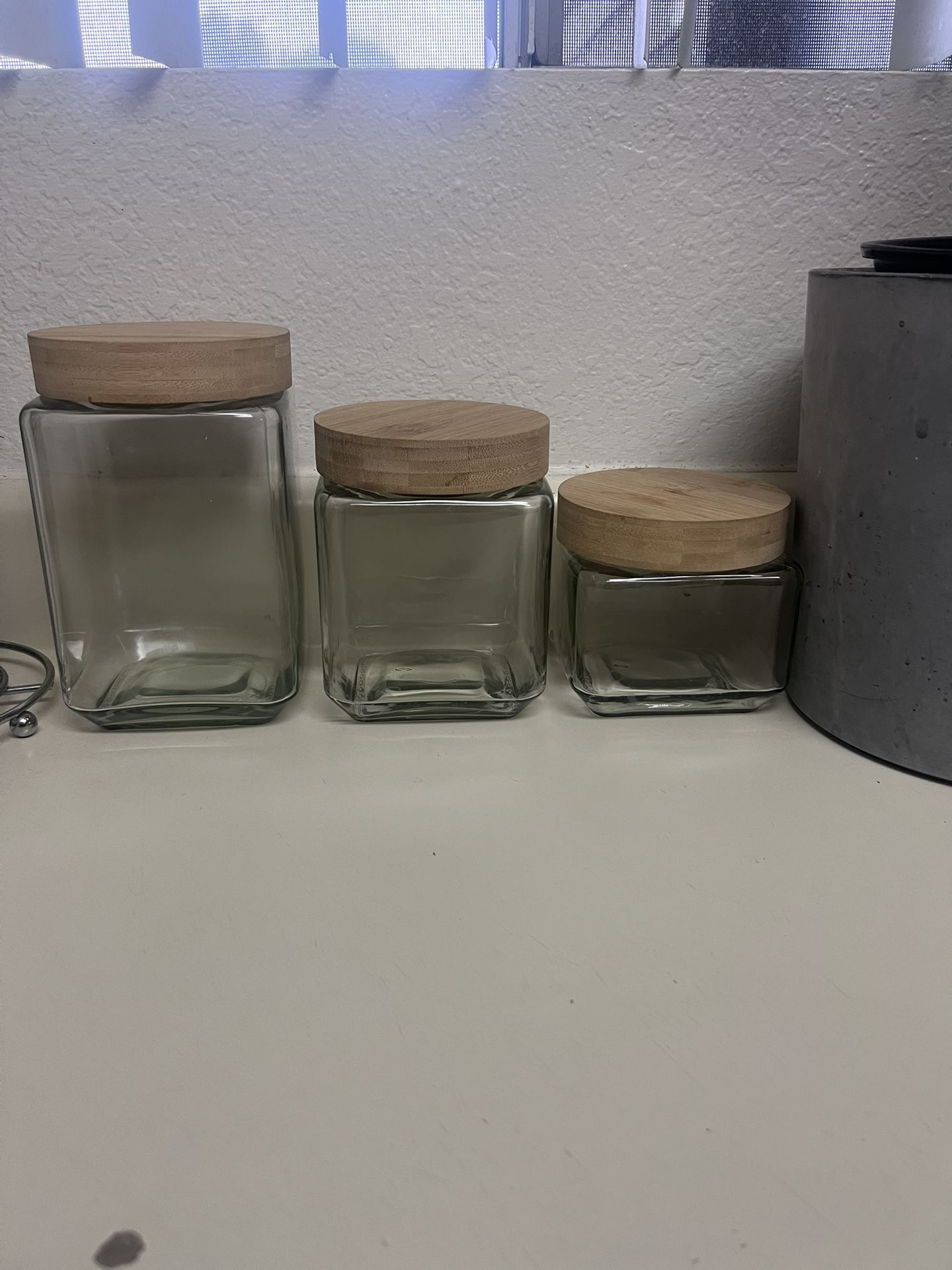 3 Piece Glass Set Canister