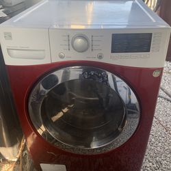 Kenmore Washer White and Red Front Load  Working Perfectly Fine I