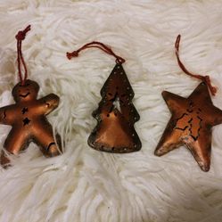 Copper Christmas Holiday Ornaments