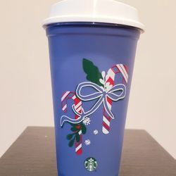 Starbucks Reusable Hot Cup Candy Cane  Color Changing NEW! $8