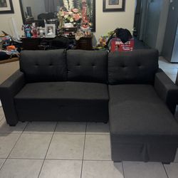 Gray Couch With Pull Out Bed 