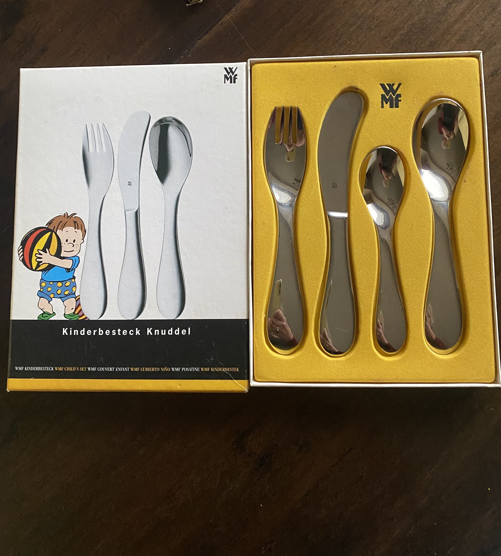WMF Kinderbesteck Knuddel Childs Set 4 Cromargan Stainless Steel 18/10.