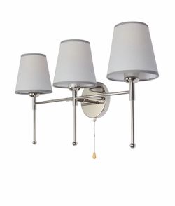 🔥👀🔥Modern Chrome 3 Light Wall Sconce With Pull Chain, New In Box, I Have 2 Available
