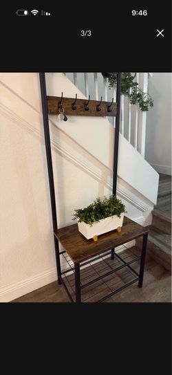Moving Sale! Rustic Entryway Hall Tree / Shoe Bench - Mint Condition