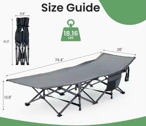 😀 Foldable Camping Cot with Pad, Heavy-Duty Portable Bed Portable Folding for Indoor Outdoor, 3.5 Inch Cushion, 440 LBS Sturdy Frame, Compact Carry S