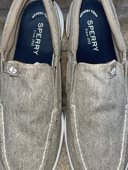 Sperry Mens Brown Canvas Shoes Size 11 1/2