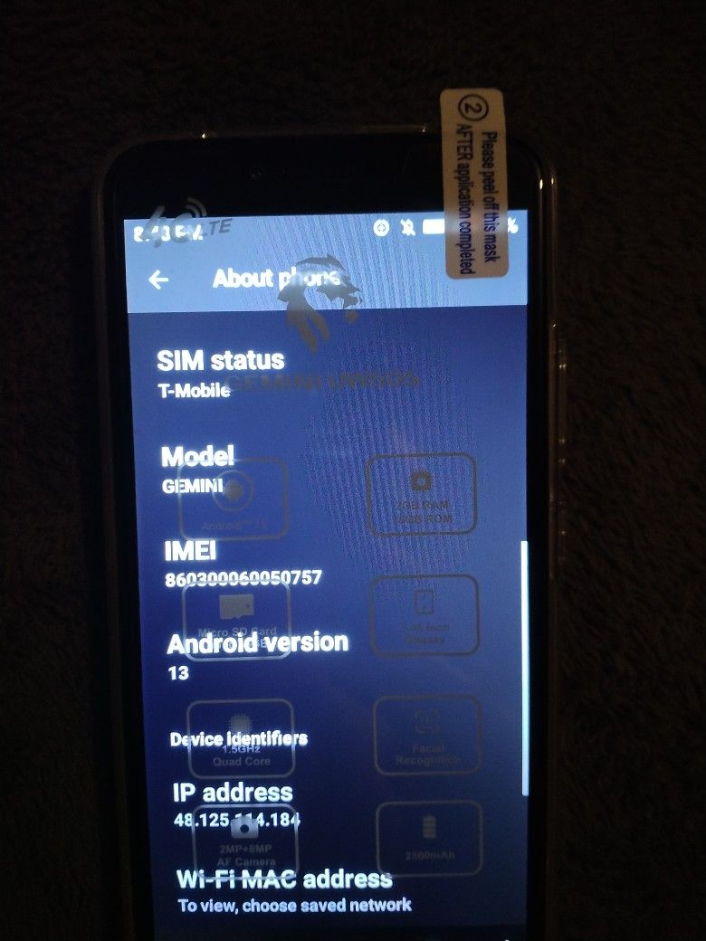 NEW GEMINI UW505 SMARTPHONE COMPATIBLE WITH ACCESS WIRELESS AND KROGER