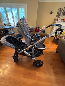 UPPAbaby Vista Double Stroller Bundle – Complete with RumbleSeat & Snack Tray