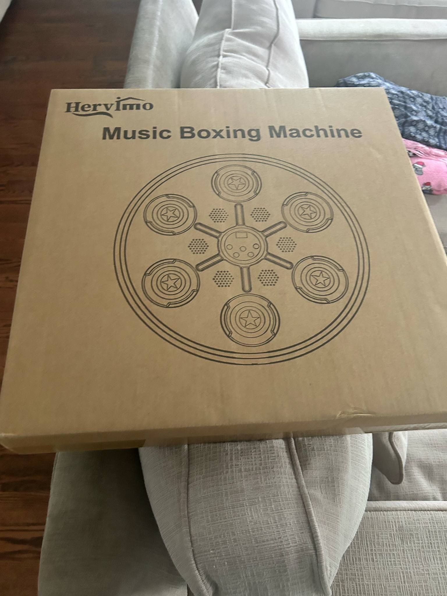 HERVIMO Music Boxing Machine for Kids Adults, Bluetooth Music Punching Machine Wall Mount, Smart Boxing Training Machine with Boxing Gloves, Boxing Wo