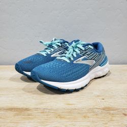 BROOKS Women's Adrenaline GTS 19 Running Shoes (8M) Blue/Mint/White